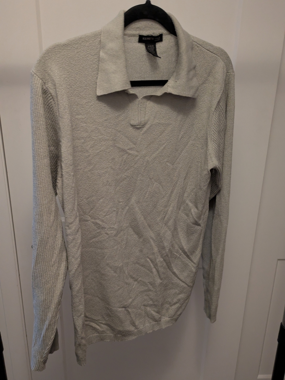Kenneth Cole Light Gray Long-Sleeve Polo